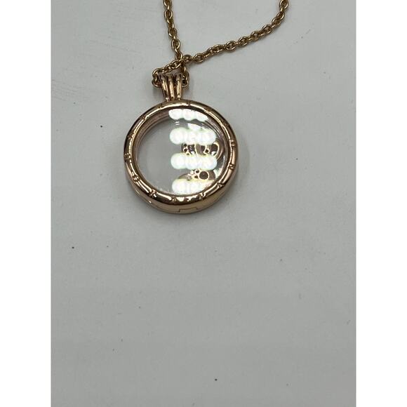 Pandora Floating Locket Rose Gold Plated Tone Long Pendant with Charms Retired - Picture 11 of 11
